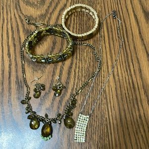Bundled necklaces and bracelets